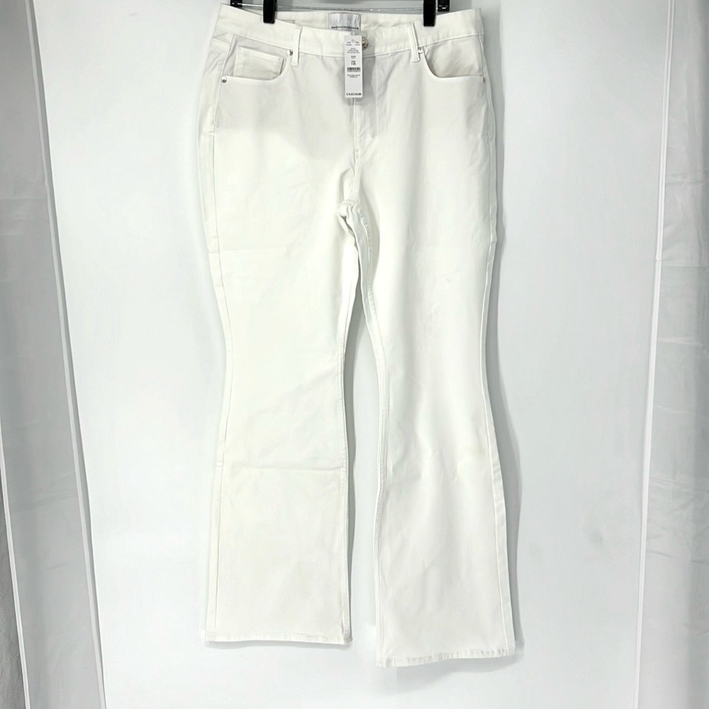 White House Black Market White Flare Pants